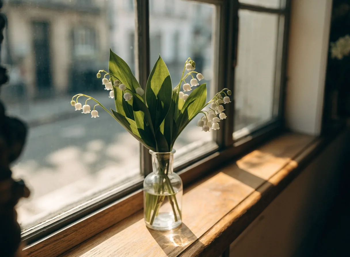 Détail des mains préparant une tige de bouquet à l'atelier